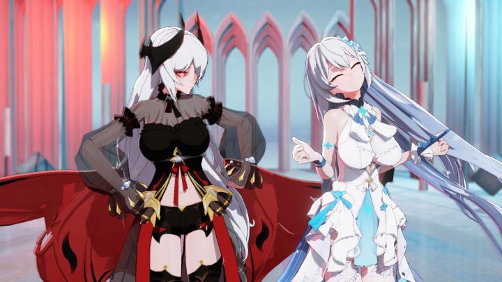 吸血鬼御姐带冰雪魔导师跳喽咔喽咔,都好美耶截图