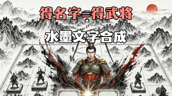 9.3高评分❗得名字=得武将❓❗水墨文字合成策略塔防❗化身战场中军师截图