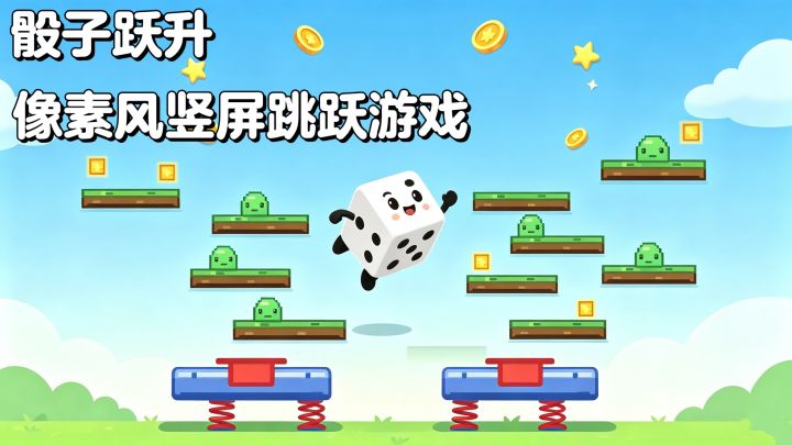 骰子跃升🎲 一款像素风竖屏跳跃游戏截图