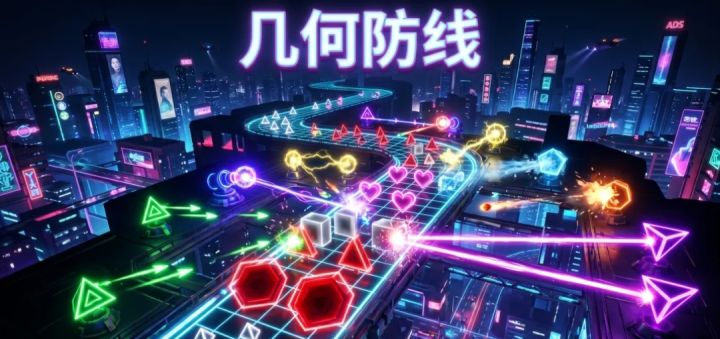 几何防线:霓虹光影下的硬核塔防狂欢截图