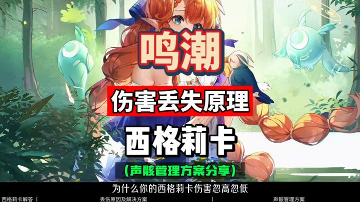 西格莉卡伤害丢失原因，声骸管理方案，鸣潮3.2攻略。截图