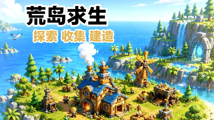 开局一座岛,生存建造新游戏‼️探索收集资源《岛屿开荒日记》截图