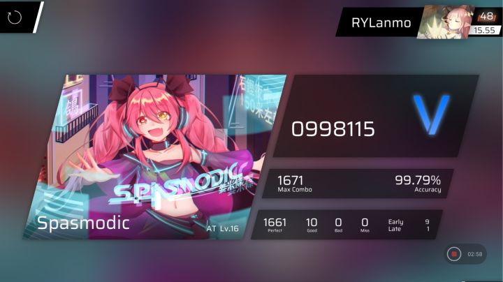 [我 要 吃 久 住（？]Spasmodic AT16——Full Combo！截图