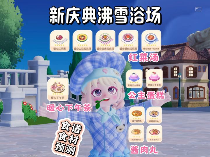 沸雪浴场22款美食 需要准备的食材 看这里截图