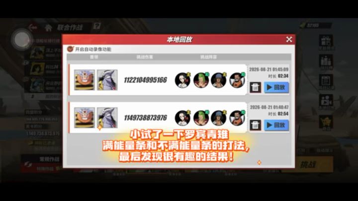 罗宾青雉满能量条与不满能量条打法（仅供参考）截图