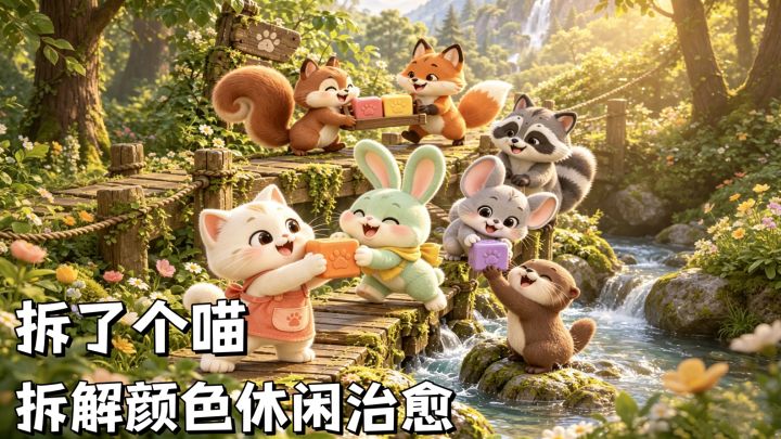 拆了个喵🐈一款萌宠主题的颜色拆解休闲游戏,解压治愈截图