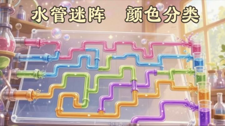 箭头迷宫+水排序玩法,倒入相同颜料整理分类截图