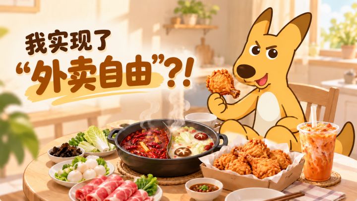 我实现了“外卖自由”?!假期在家爽点外卖!截图