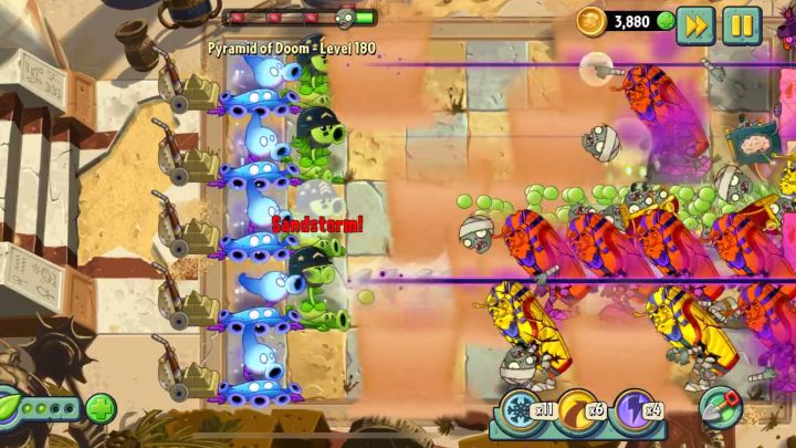 pvz2国际版无尽厄运金字塔180关截图
