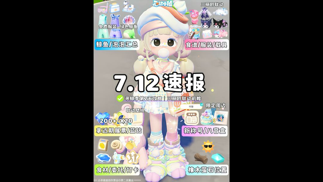 7.12日报 寻鲸季第2天攻略 鲸鱼位置 三丽鸥截图