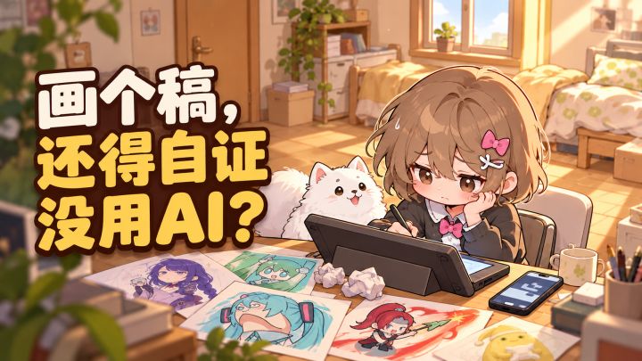 画个稿,还得自证没用AI?截图