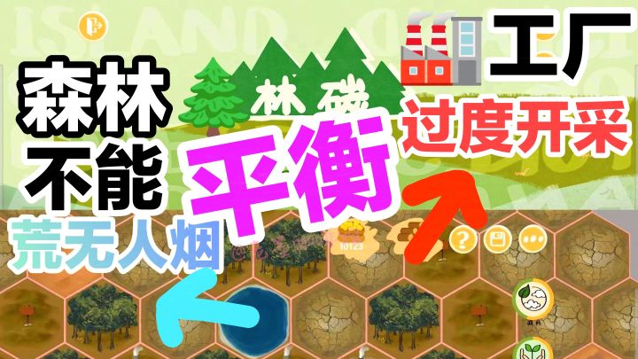 环保游戏🌐‼️平衡🌲森林和🏭工厂污染💧保护生态，但又不能彻底荒废截图