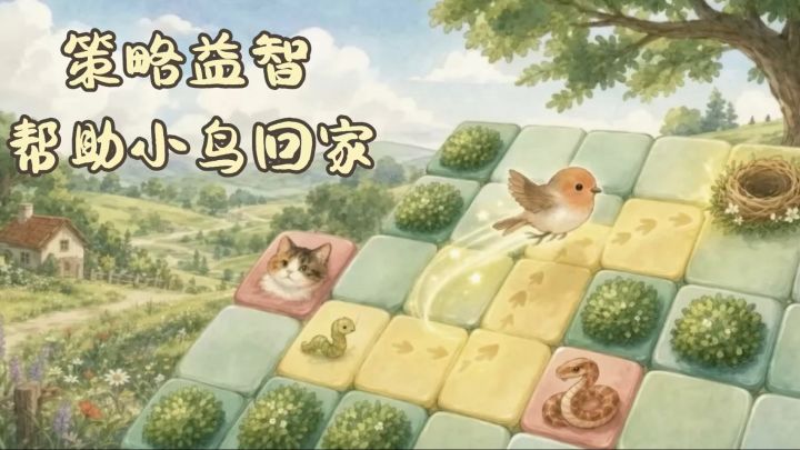 移动小鸟🐦躲避危险,捕捉虫子🐛回家截图