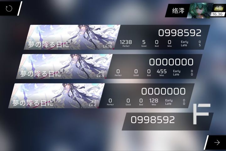 夢の降る日に IN lv.16.6 理论值FC (max-5)截图