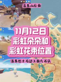 心动小镇11月12日彩虹朵朵和花束位置跟跑版