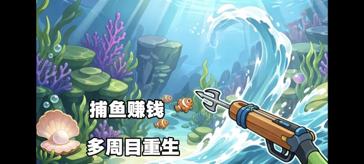开局一根鱼叉捕鱼赚钱❗肉鸽养成+多周目重生，越玩越快乐❗截图