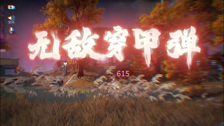 今天教大家鸟铳的【无敌穿甲弹】!截图