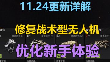 【无尽的拉格朗日】11.24更新介绍，修复一些舰船子型号的战术型，优化前哨和平台