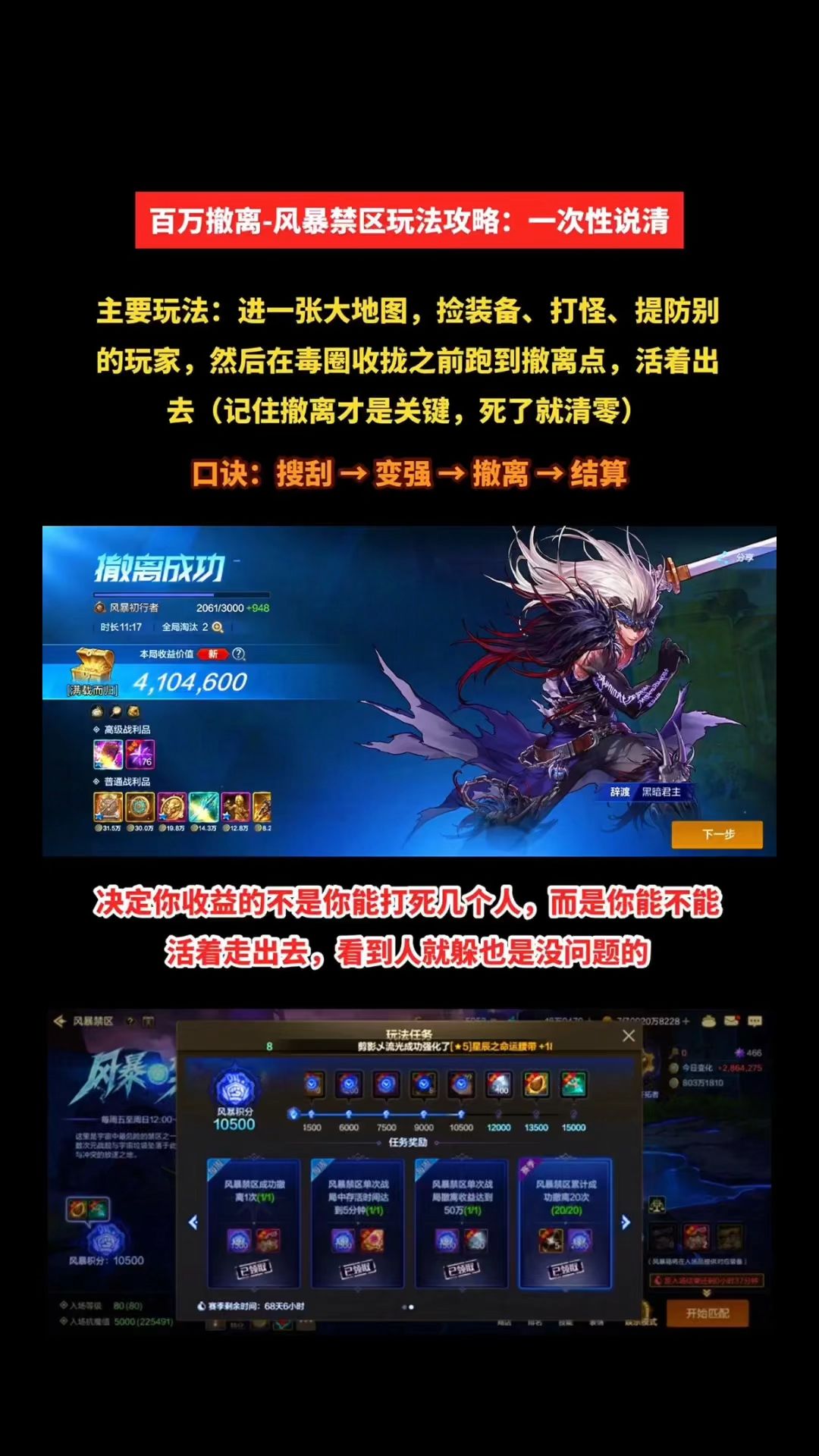 百万撤离-风暴禁区：高效速刷全部赛季任务，完整版保姆级攻略截图