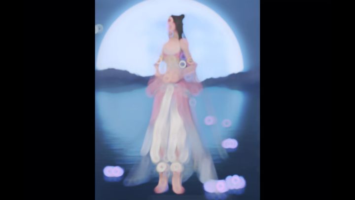 浮生亿玲珑沉浸式——月下舞蹈分享~这套衣服真的很适合跳舞呀!!剪了个视频超级温柔的~截图