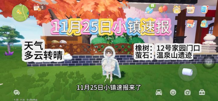 11月25日小镇速报萤石和橡树位置截图