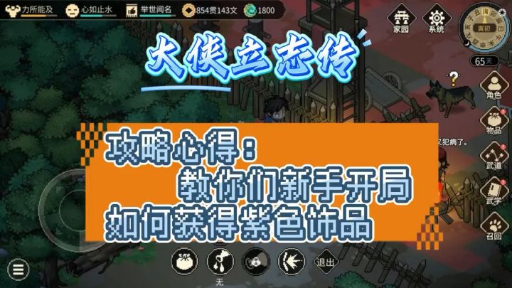 大侠立志传 攻略心得 教新手们开局如何获得紫色饰品截图