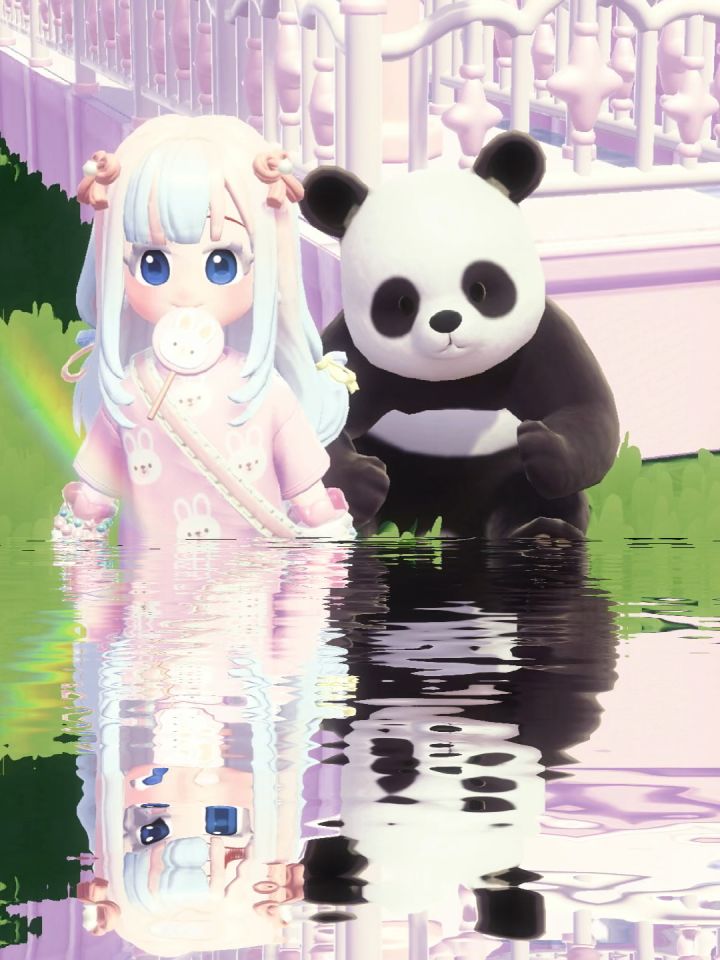 和熊猫宝宝的合照截图