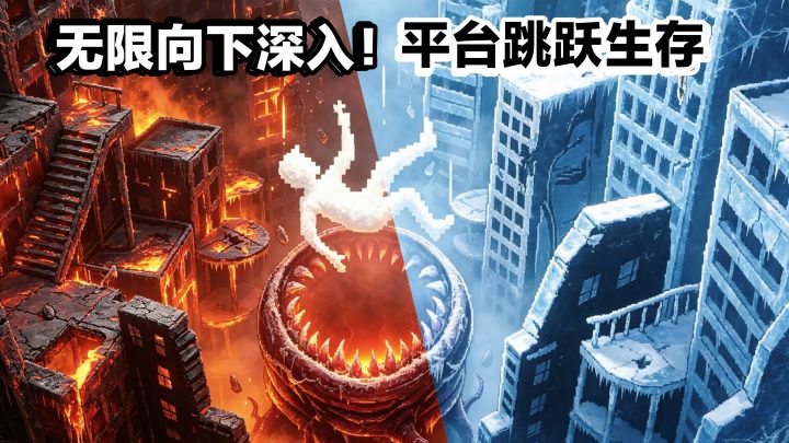 无尽跳跃,深渊向下⁉️头上虫噬逼近…好玩的平台跳跃新游安利截图