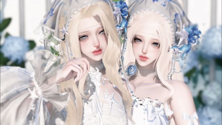 蓝色绣球花和你~截图
