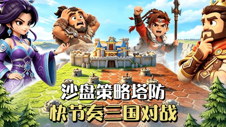 六角沙盘策略塔防手游❗️翻格开荒,快节奏三国对战🔥截图