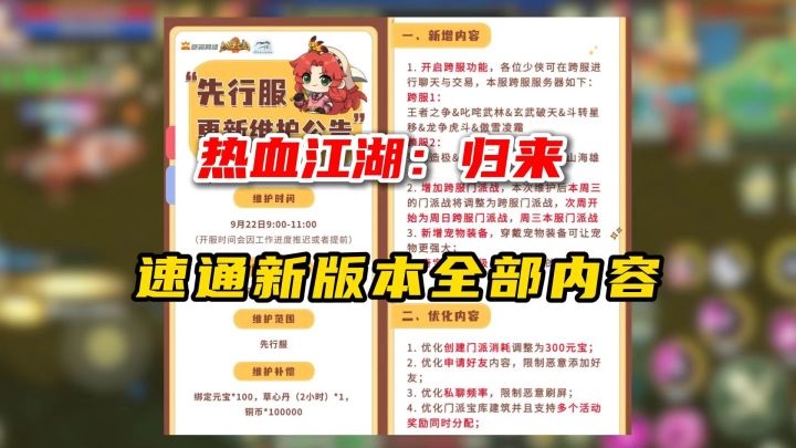 热血江湖归来：速通新版本全部内容截图