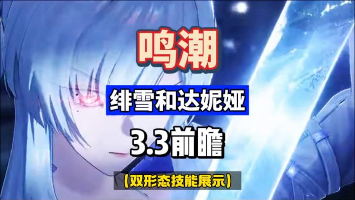 绯雪和达妮娅技能完整版,全员双形态技能模组,鸣潮3.3前瞻。截图