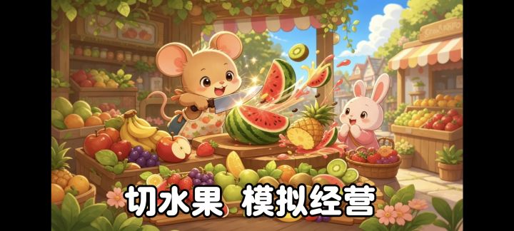 竖屏切水果玩法➕模拟经营,和鼠鼠一起经营你们的果切店❗截图