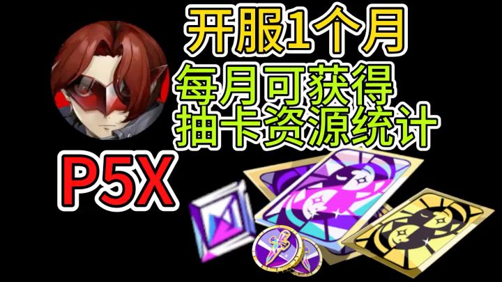 P5X一次性资源拿完后,每月可获得多少抽?截图