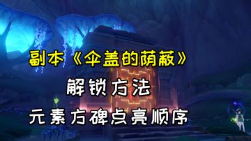 【原神】副本《伞盖的荫蔽》解锁方法，元素方碑的点亮顺序#无限视频创作月#