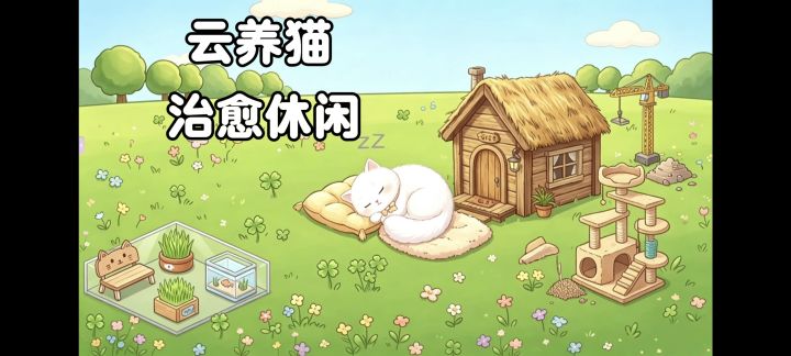 画风可爱的云养猫小游戏❗三只萌宠等你治愈系养成❗截图
