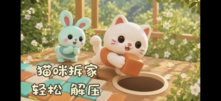 喵咪只会拆家❓不，喵咪会拆解方块截图