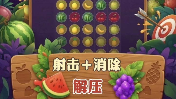三秒上手解压益智小游戏,发射水果“子弹”消消消截图