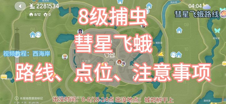 8级捕虫彗星飞蛾 路线点位注意事项 视频教程截图