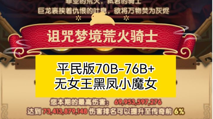 诅咒梦境荒火骑士平民版 70B-76B参考截图