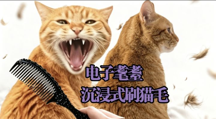 哈气警告⚠️沉浸式刷猫毛 你能挺过大橘几次回头？截图