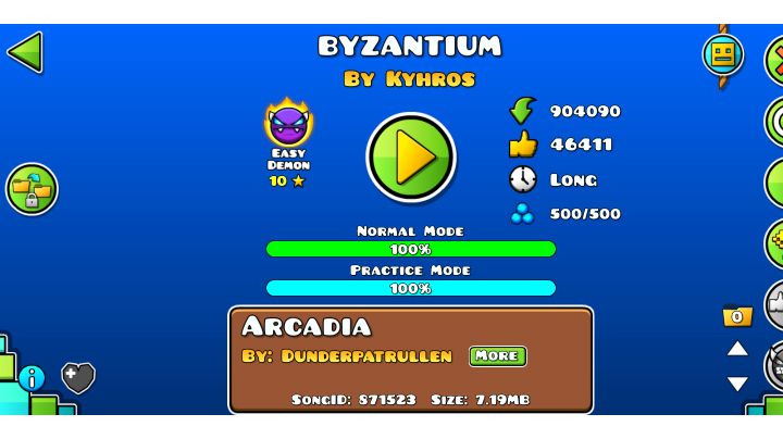 几何冲刺 BYZANTIUM(easy demon)截图