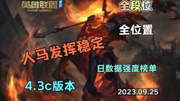4.3c版本全段位强度榜 人马准T1