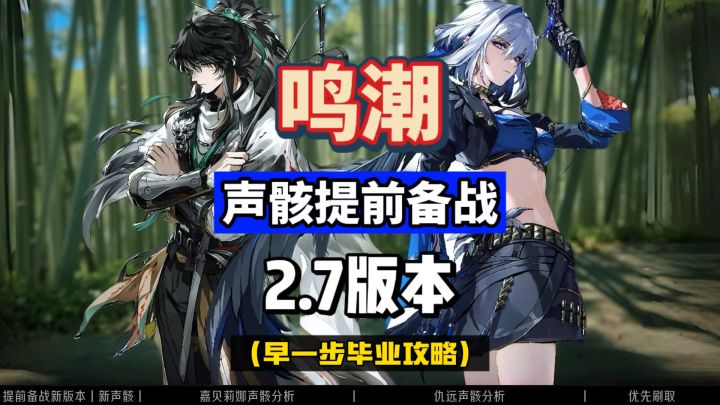 嘉贝莉娜和仇远的声骸毕业攻略,提前备战鸣潮2.7版本。截图