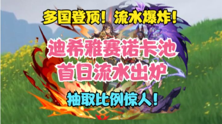 (原神)超越钟离!迪希雅赛诺首日卡池流水出炉!多国登顶!抽取比例惊人!截图