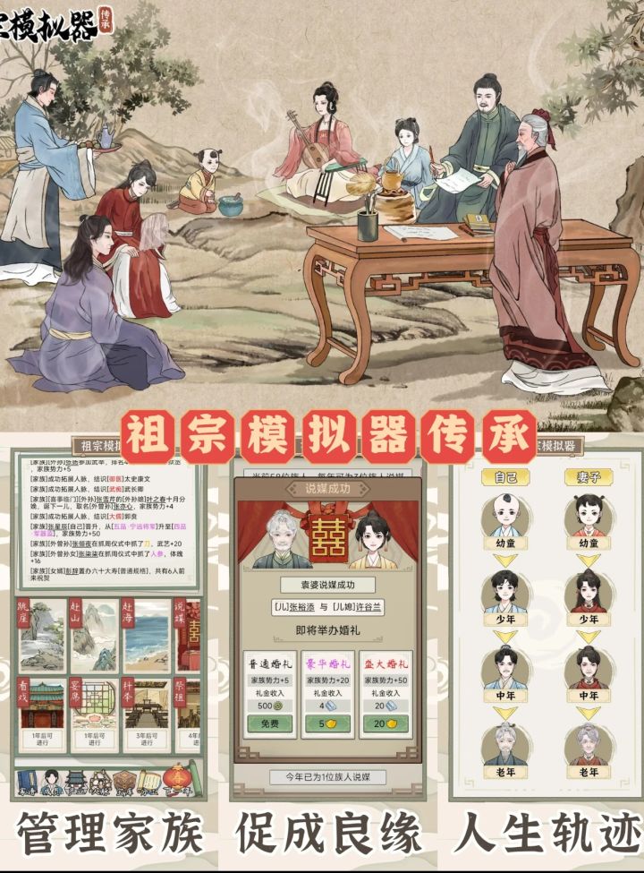 “缅怀祖宗业，相继文武图。”截图