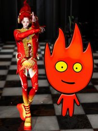 用零号机cos森林冰火人的火