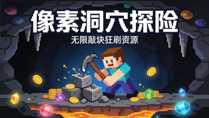 像素洞穴探险，无限敲块狂刷资源截图
