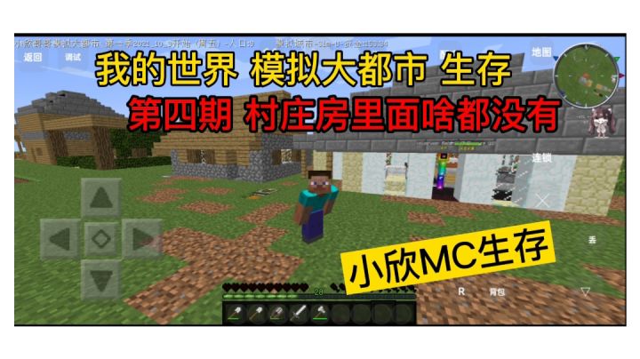 小欣我的世界 模拟大都市生存 第四期 村庄房里面啥都没有截图