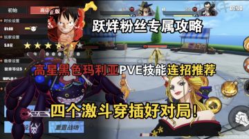 高星黑色玛利亚PVE技能连招推荐，四个激斗穿插好对局！